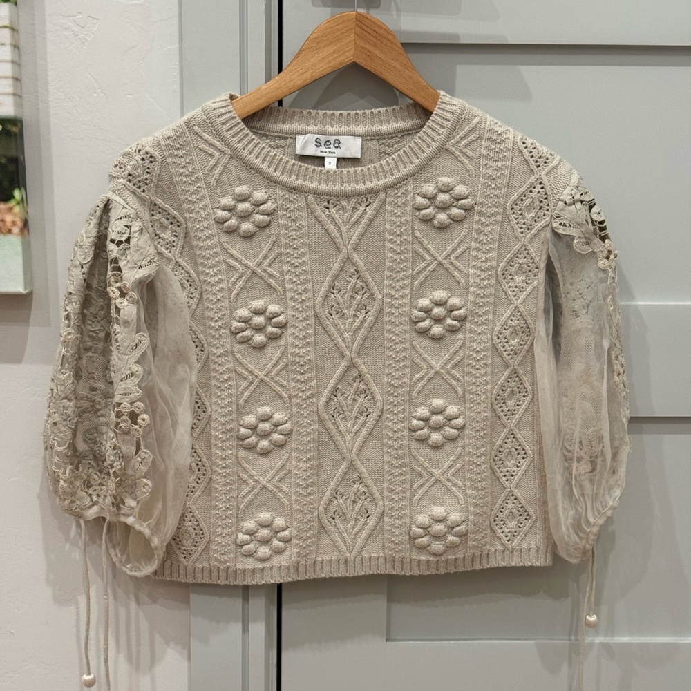 Sea New York Cream Knit Sweater